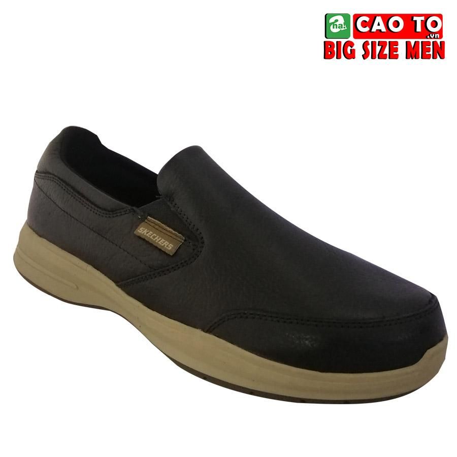 Giày lười Skecher Đen đế Xám Big Size