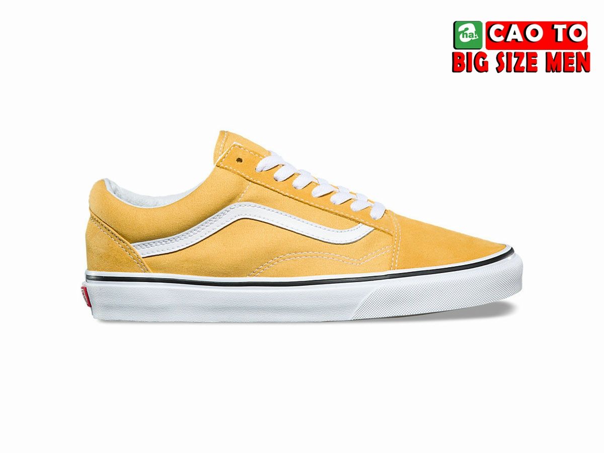 Giày Sneaker Vans Big Size Old Skool Vàng Viền Trắng