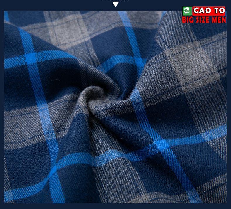 Áo Sơ Mi Caro Màu Xanh Big Size Men
