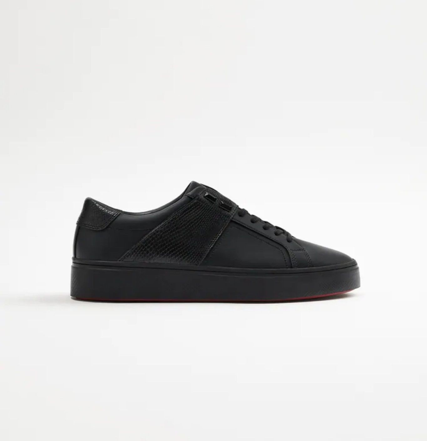 Giày Sneaker Đen ZARA EMBOSSED Da Cao Cấp Big Size 45 46 47 48