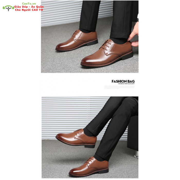 Giày Nam Công Sở Có Dây Màu Nâu - 45 46 47 48