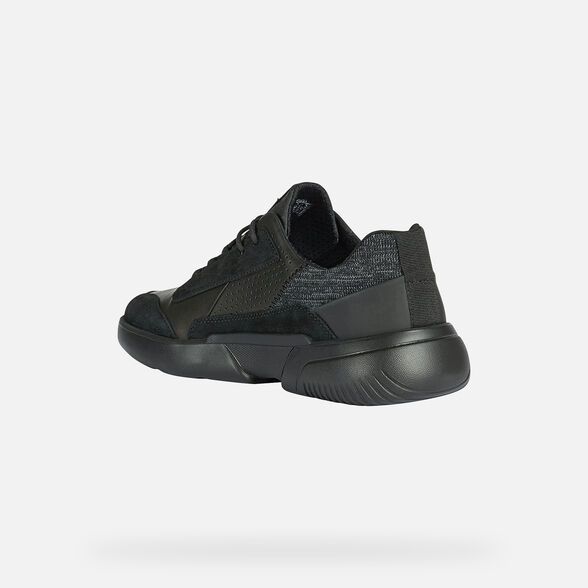 Giày Sneaker Thể Thao Geox Respira Da Mềm Màu Đen Big Size Men