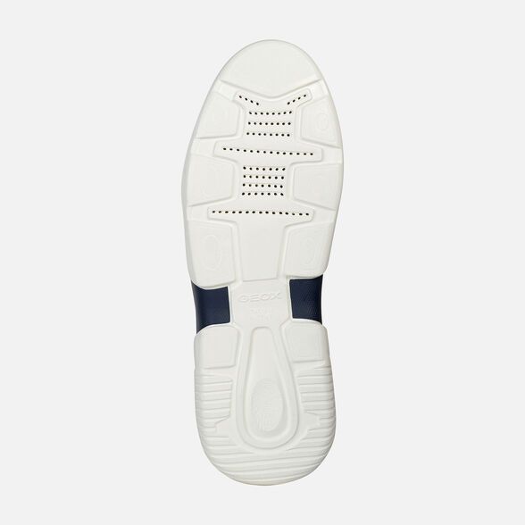 Giày Sneaker Thể Thao Geox Patent Da Mềm Màu Navy Big Size Men