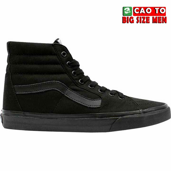Giày Sneaker Vans Cổ Cao Full Black Bigsize