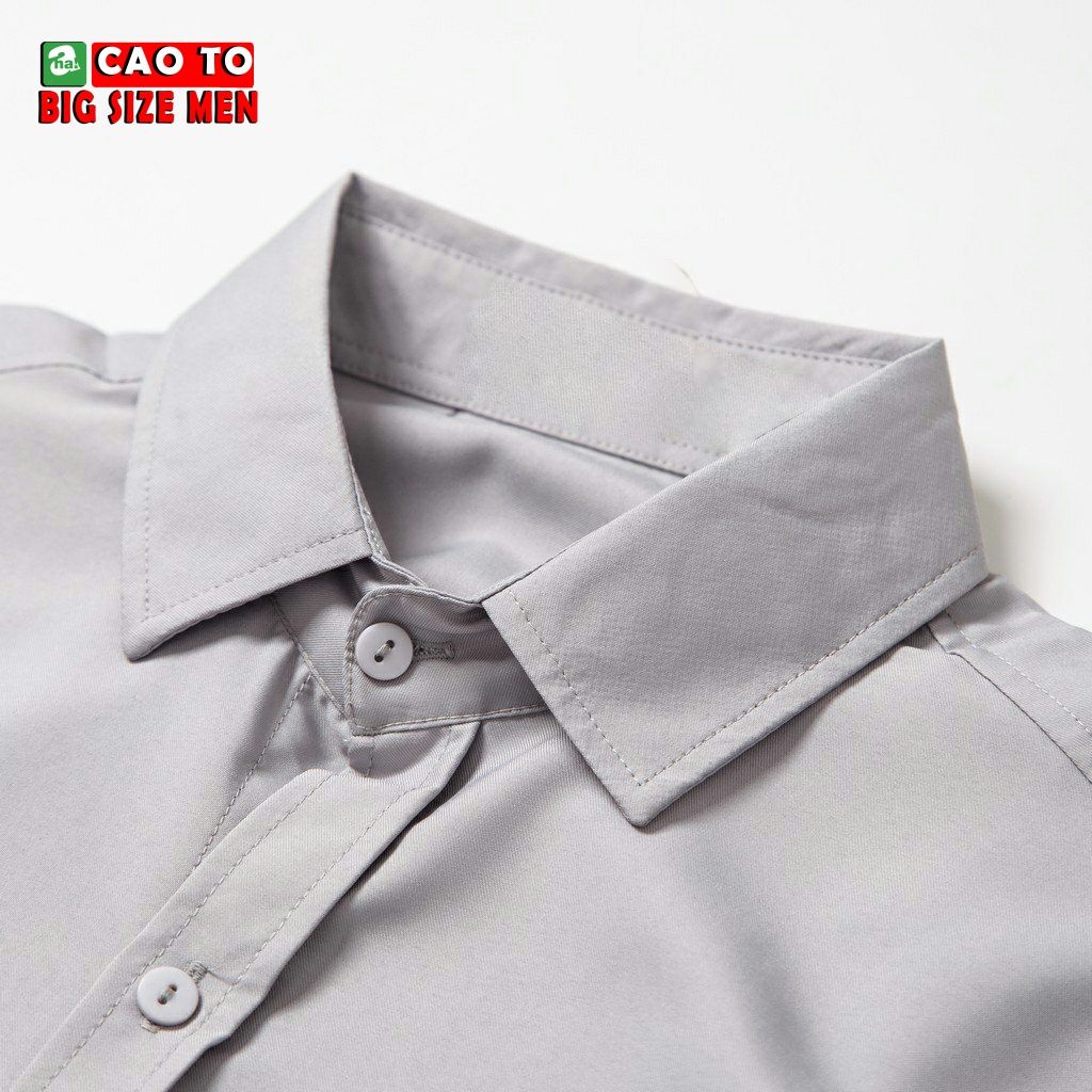 Áo Sơ Mi Xám Big Size Nam 2XL 3XL 4XL 5XL 6XL 7XL
