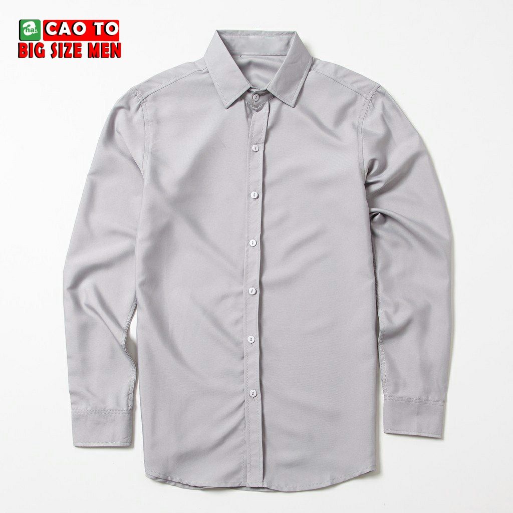 Áo Sơ Mi Xám Big Size Nam 2XL 3XL 4XL 5XL 6XL 7XL