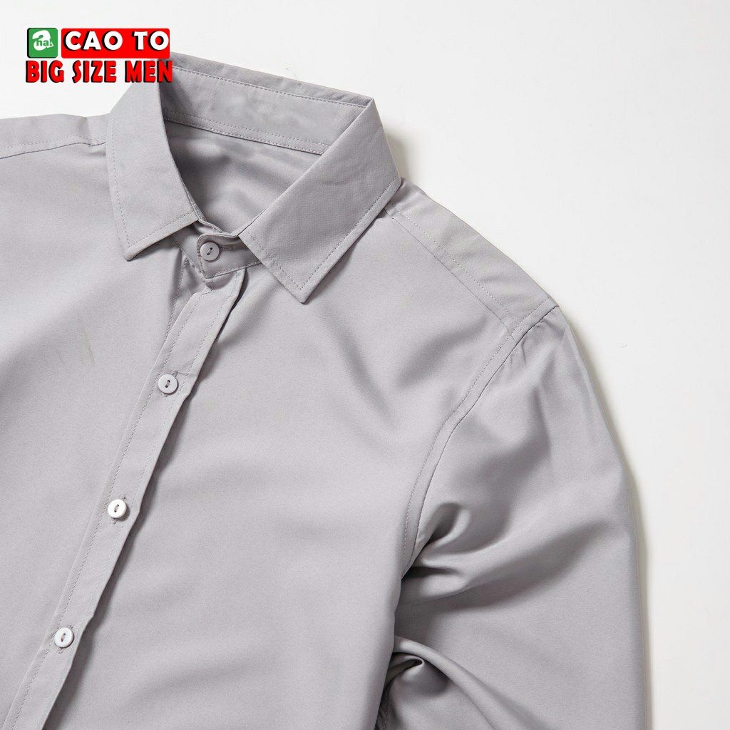 Áo Sơ Mi Xám Big Size Nam 2XL 3XL 4XL 5XL 6XL 7XL