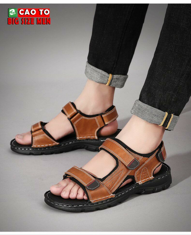 Giày Sandal Châu Âu Olist Màu Nâu Thời Trang Big Size Men
