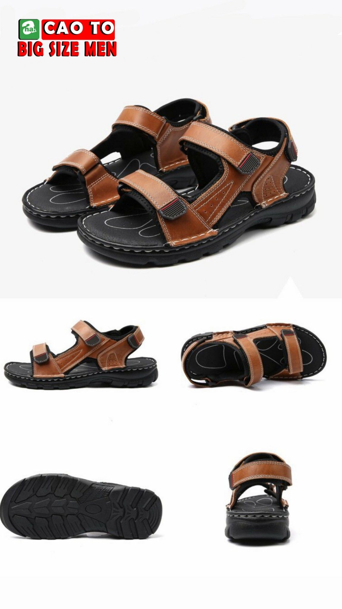 Giày Sandal Châu Âu Olist Màu Nâu Thời Trang Big Size Men