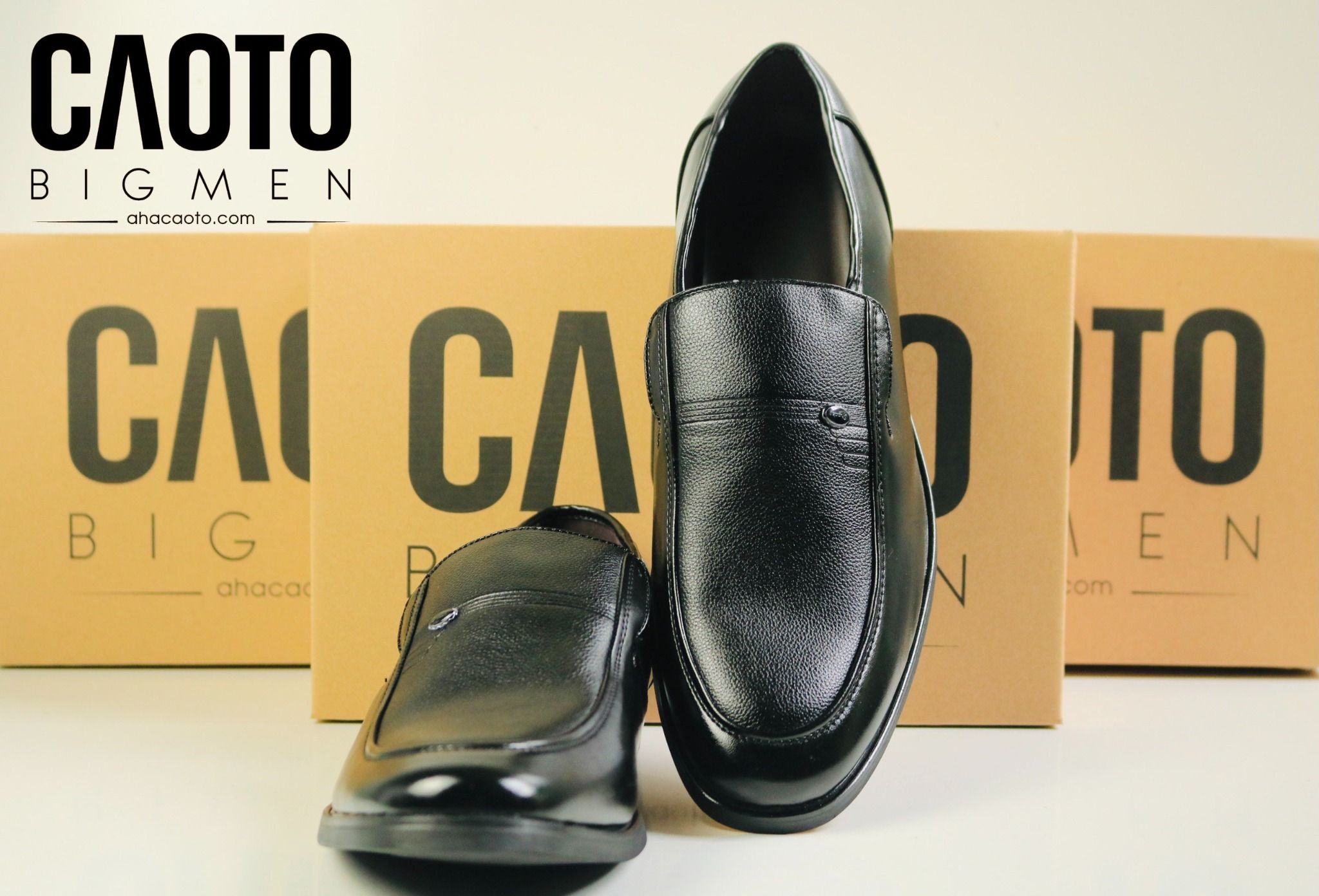 Giày Tây Xỏ Sip On Leather Shoes Franko Màu Đen Big Size