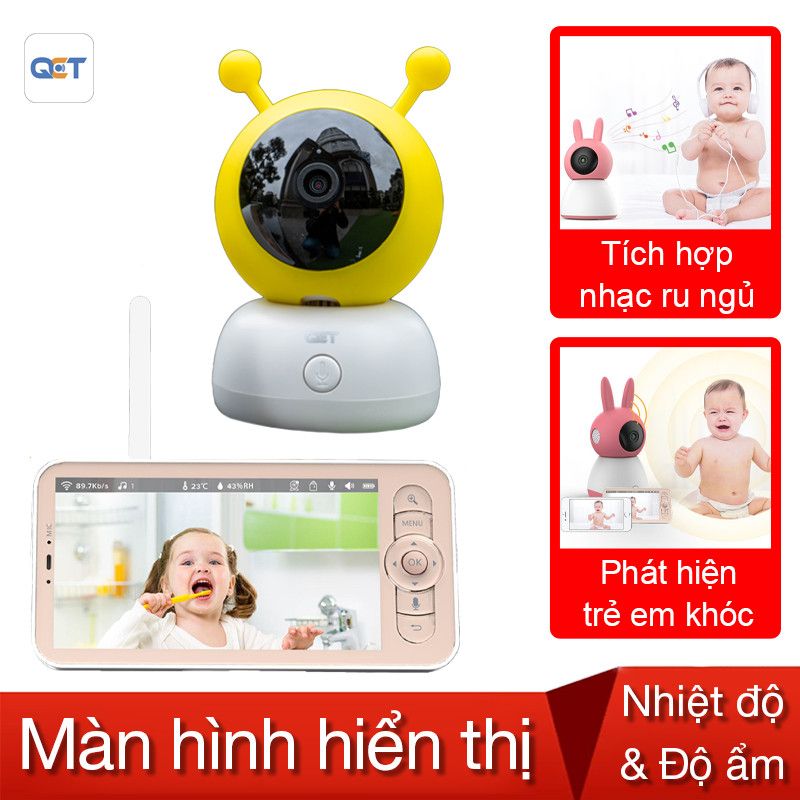 Camera ip baby monitor QCT 1080p kèm màn hình hiển thị