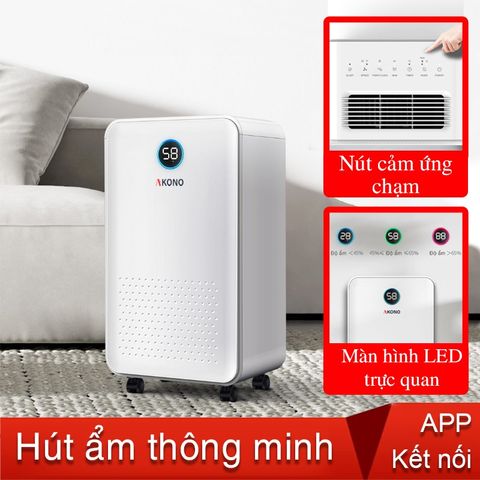  Máy hút ẩm thông minh Akono tạo ion âm 12L 