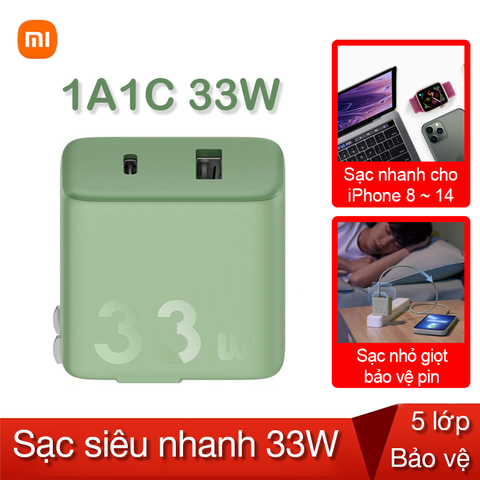  Củ sạc nhanh 1A1C 33W Xiaomi ZMI HA728 Matcha Green 