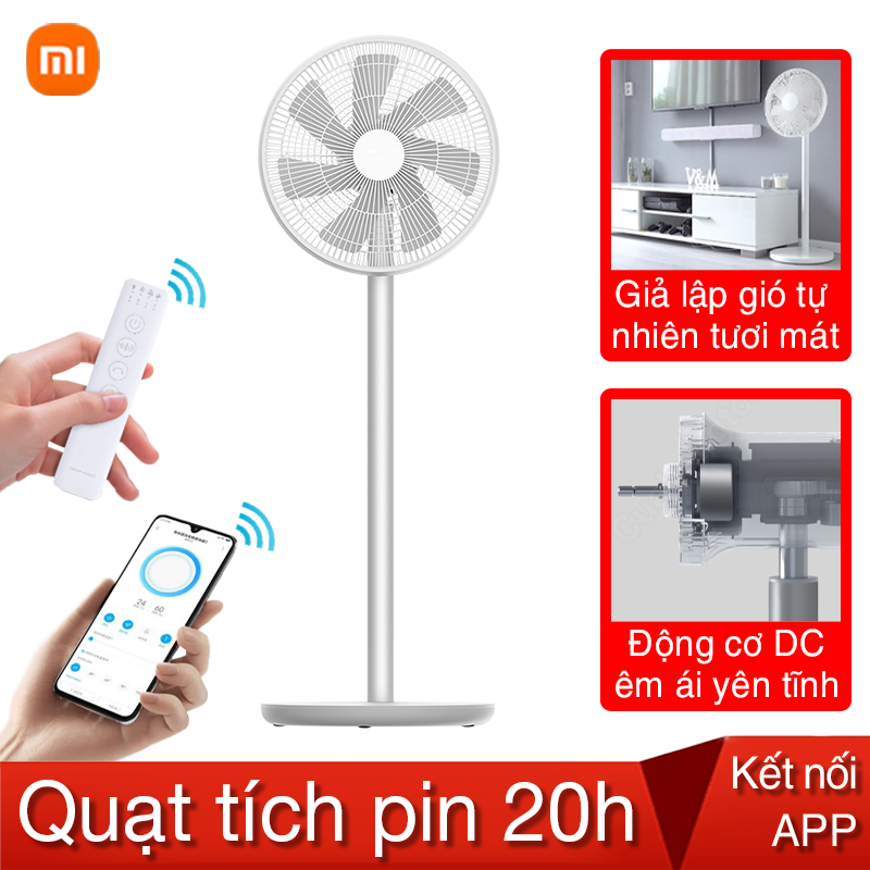 Quạt đứng tích điện Xiaomi Smartmi 2S bản quốc tế ZLBPLDS03ZM kèm điều khiển