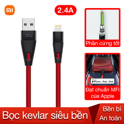  Cáp Lightning siêu bền Xiaomi ZMI AL806 chuẩn MFI Dây sạc siêu bền Al806 Zmi USB-A to Lightning 