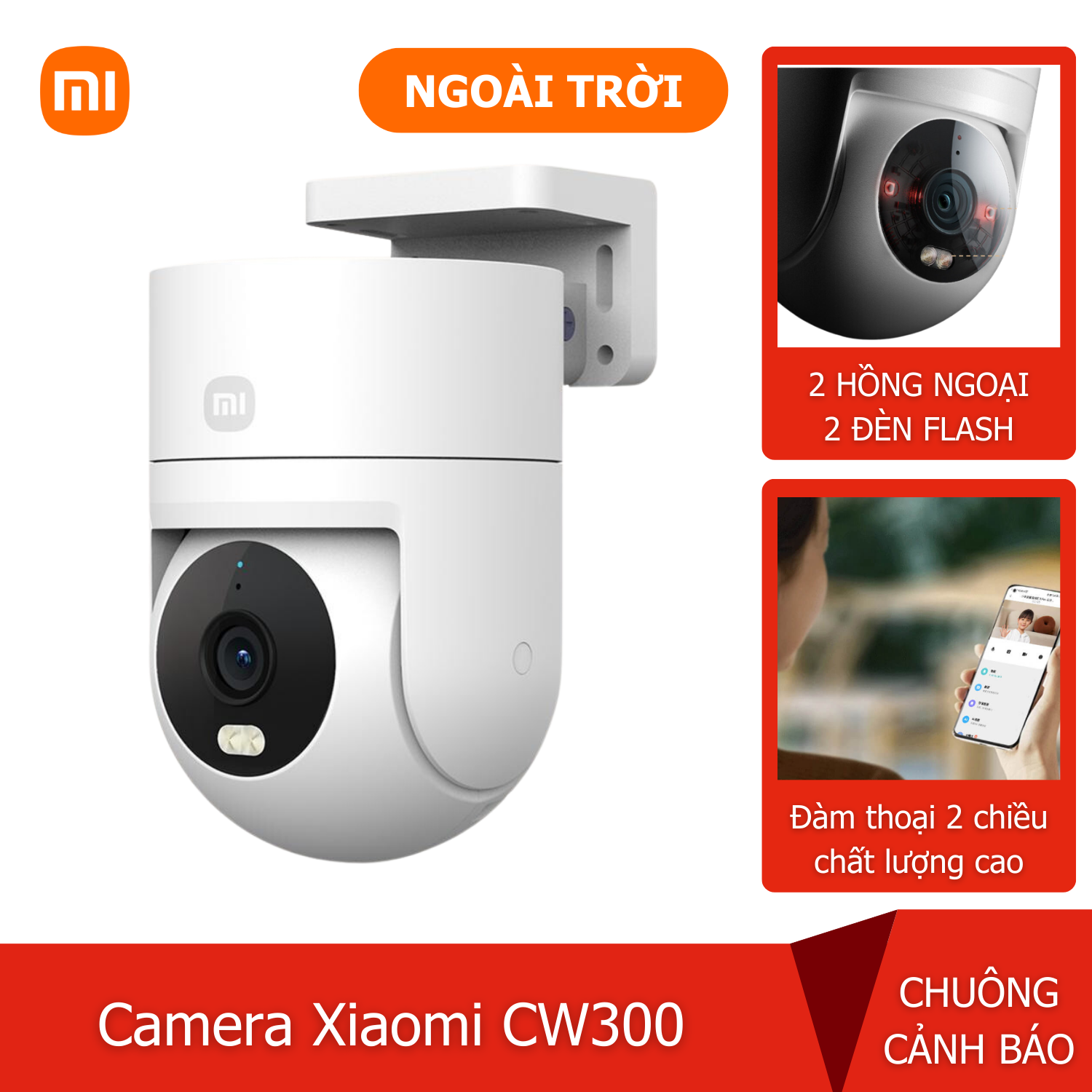 Camera giám sát ip xoay ngoài trời Xiaomi CW300 MBC31 2.5K 4MP Quốc Tế