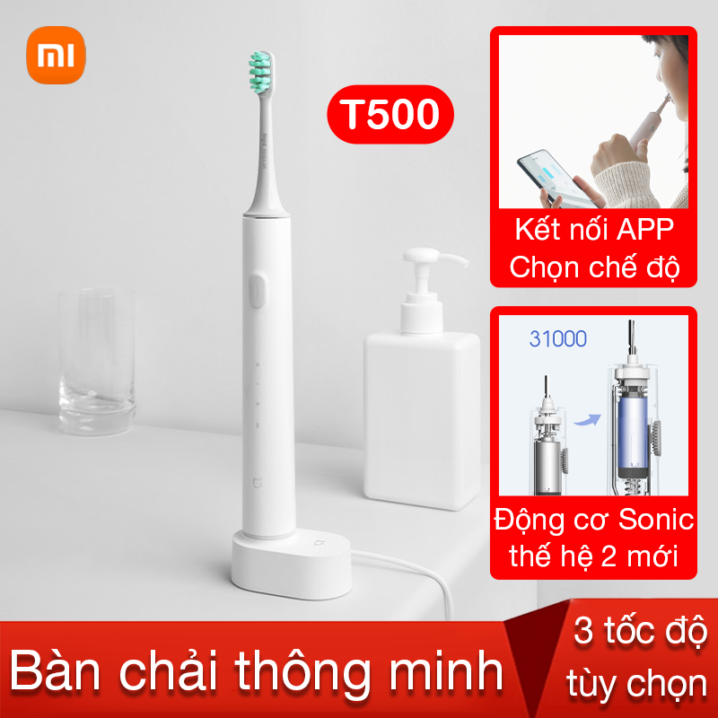 Bàn chải thông minh Xiaomi Mijia T500 kết nối app chải điện vệ sinh răng miệng