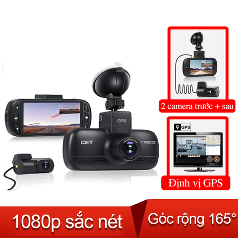  Camera hành trình cho ô tô QCT có GPS hiển thị tốc độ lưu trước sau 