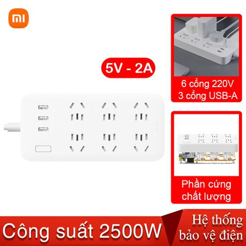  Ổ cắm Xiaomi Mi Power Strip 6 cổng 3 usb CXB6-1QM 