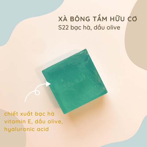 Xà bông tắm hữu cơ S22 TOUN28 từ bạc hà, dầu olive