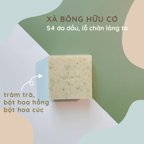 Xà bông hữu cơ rửa mặt TOUN28 S4-dành cho da hỗn hợp dầu mụn