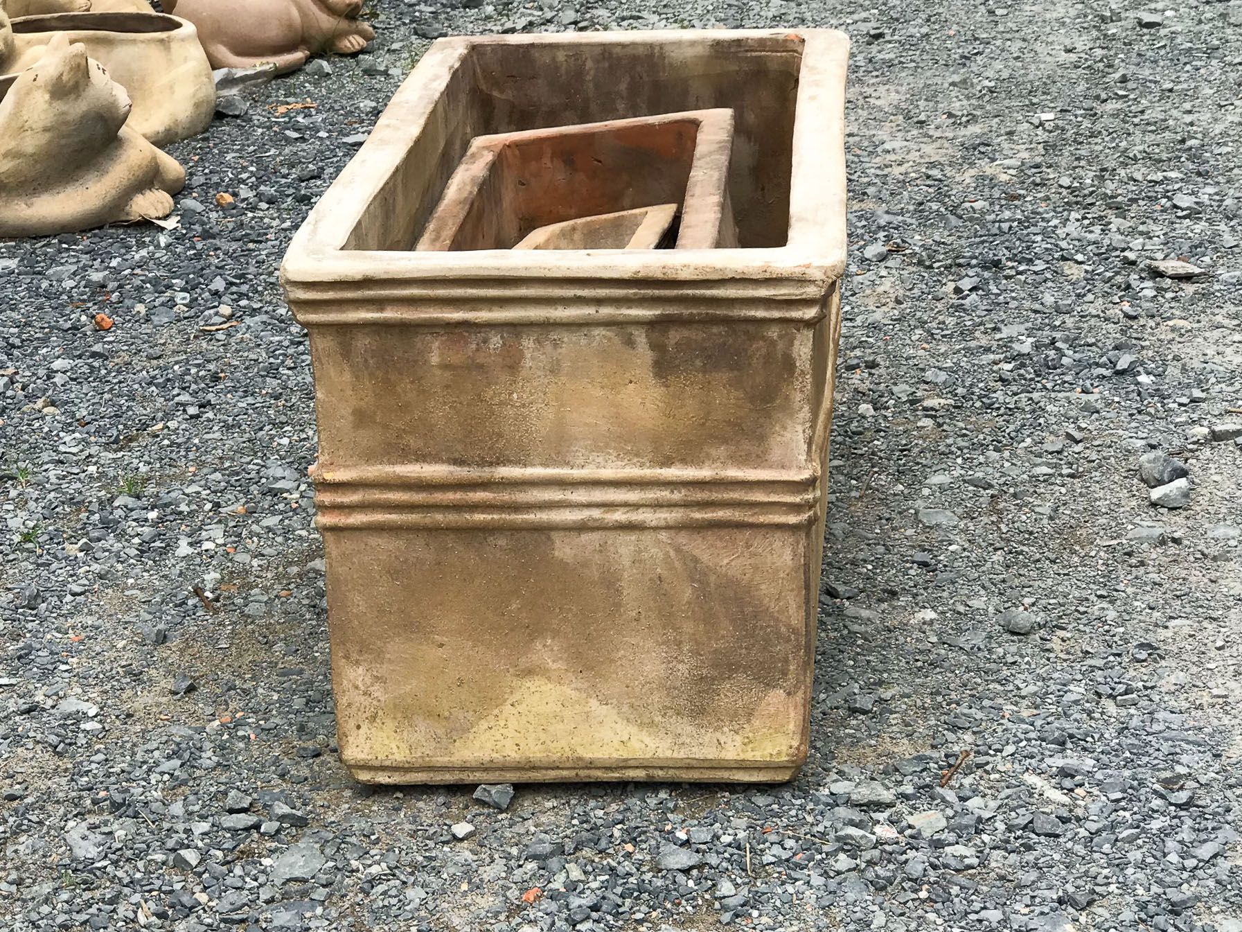 Chậu chữ nhật giả cỗ lớn, 75x37x37 cm