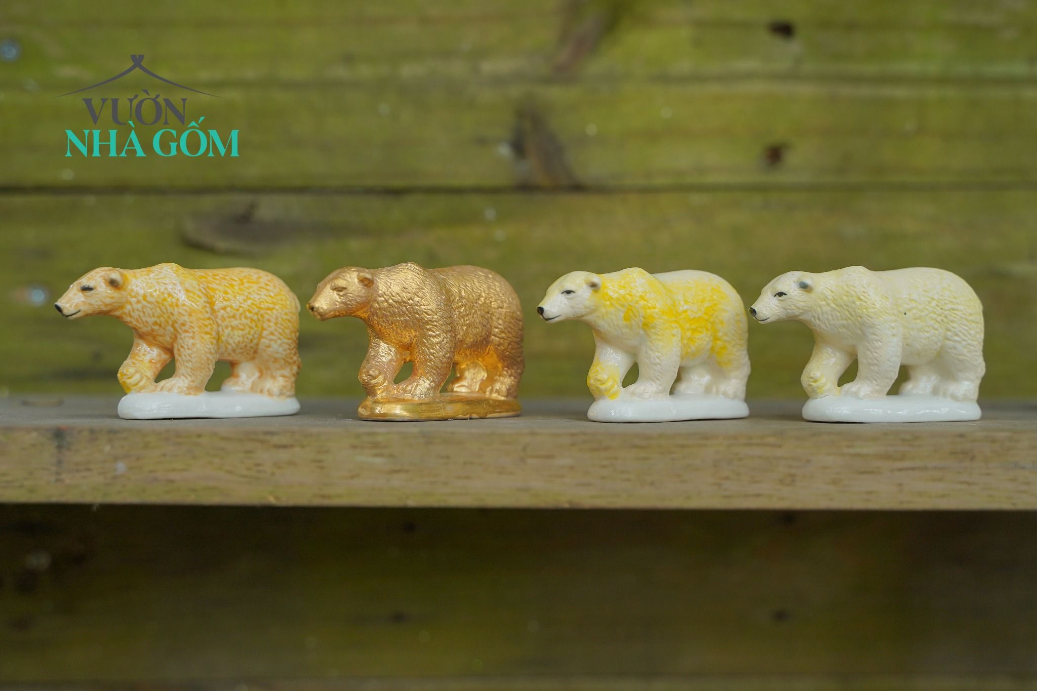 Tượng con vật kích thước siêu mini chất liệu sứ cao cấp, H4cm