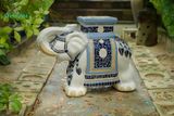  Đôn voi truyền thống, gốm Nam Bộ, gợi nhớ ký ức, trắng cobalt và nhiều màu sắc, C43 x R50cm 