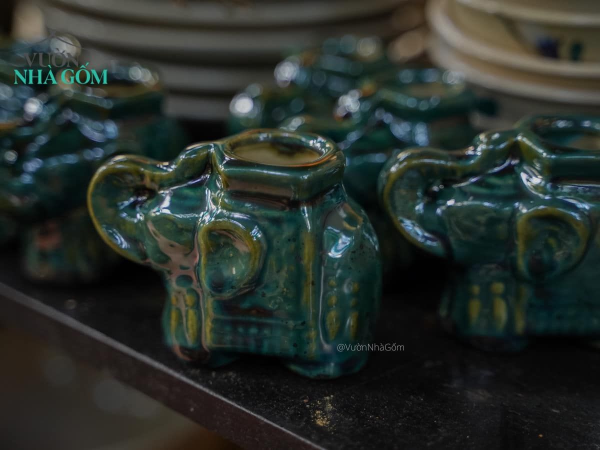 Voi đựng tăm nhỏ màu xanh lá, H5cm