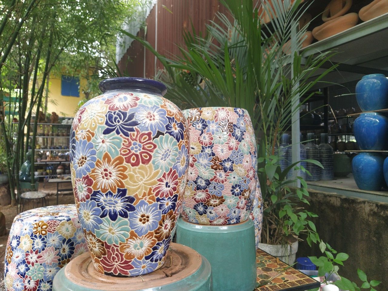  Ché bách hoa lớn, gốm mỹ nghệ Nam bộ, C40 x R25cm 