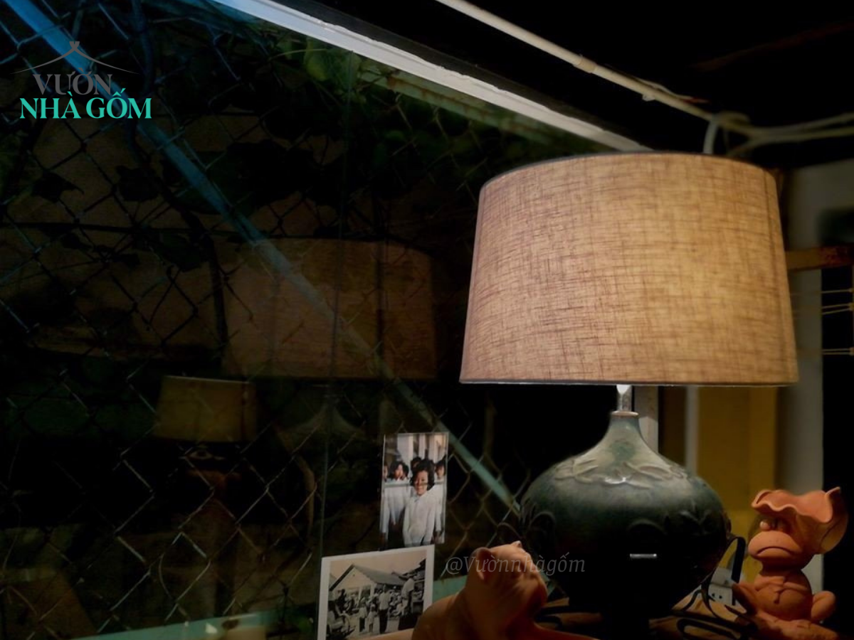 Đèn gốm trang trí, H50 cm