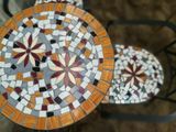  Mosaic hiện đại, bàn gốm tròn, R60cm 