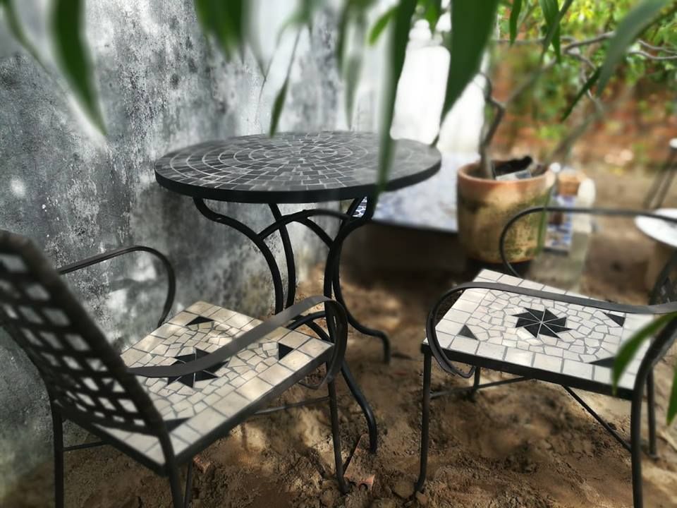 Mosaic hiện đại, bàn gốm tròn, R60cm