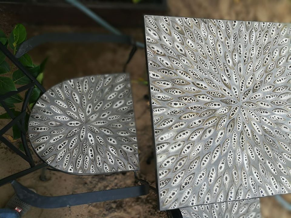 Mosaic hiện đại, bộ bàn ghế hoa văn số 5