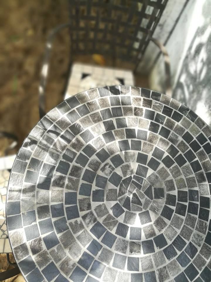 Mosaic hiện đại, bàn gốm tròn, R70cm