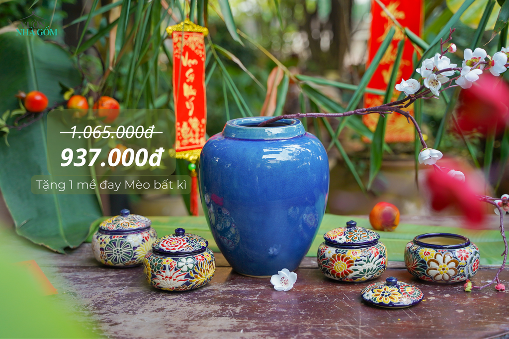 Combo sản phẩm màu xanh dương, quà tặng Tết, 5 sản phẩm