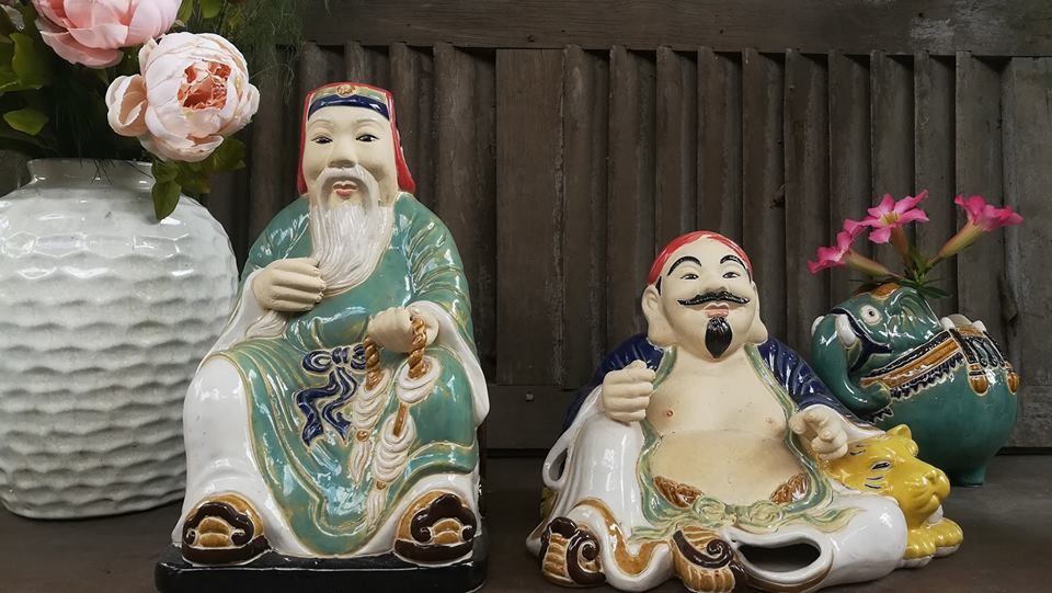 Tượng Thần Tài, Thổ Địa men xanh đồng, size lớn - trung - nhỏ