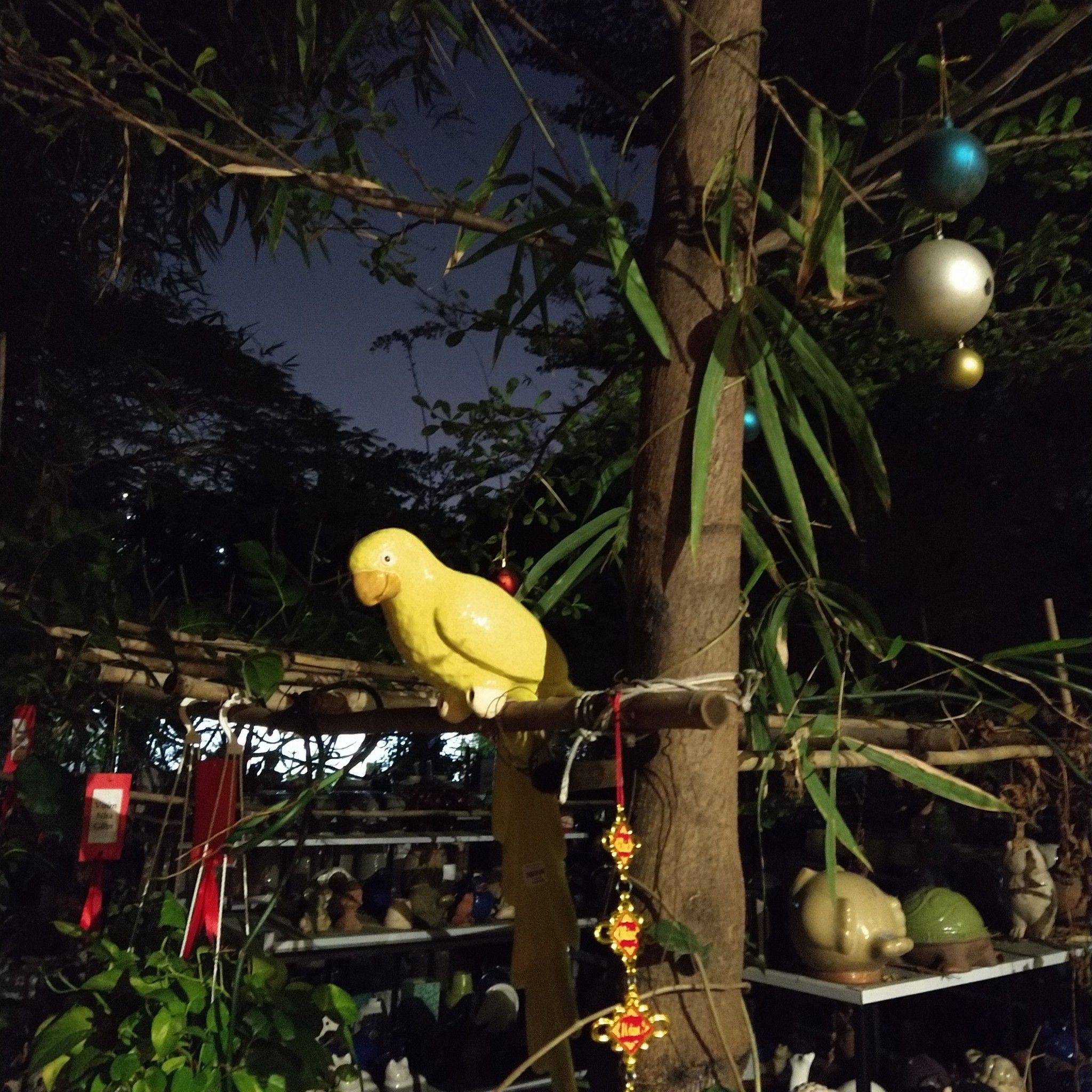 Két mỹ nghệ đuôi dài, gốm Nam bộ, D62cm