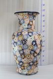  Bình khắc Bách hoa bông sáng, gốm thủ công mỹ nghệ Nam Bộ, H52 cm 