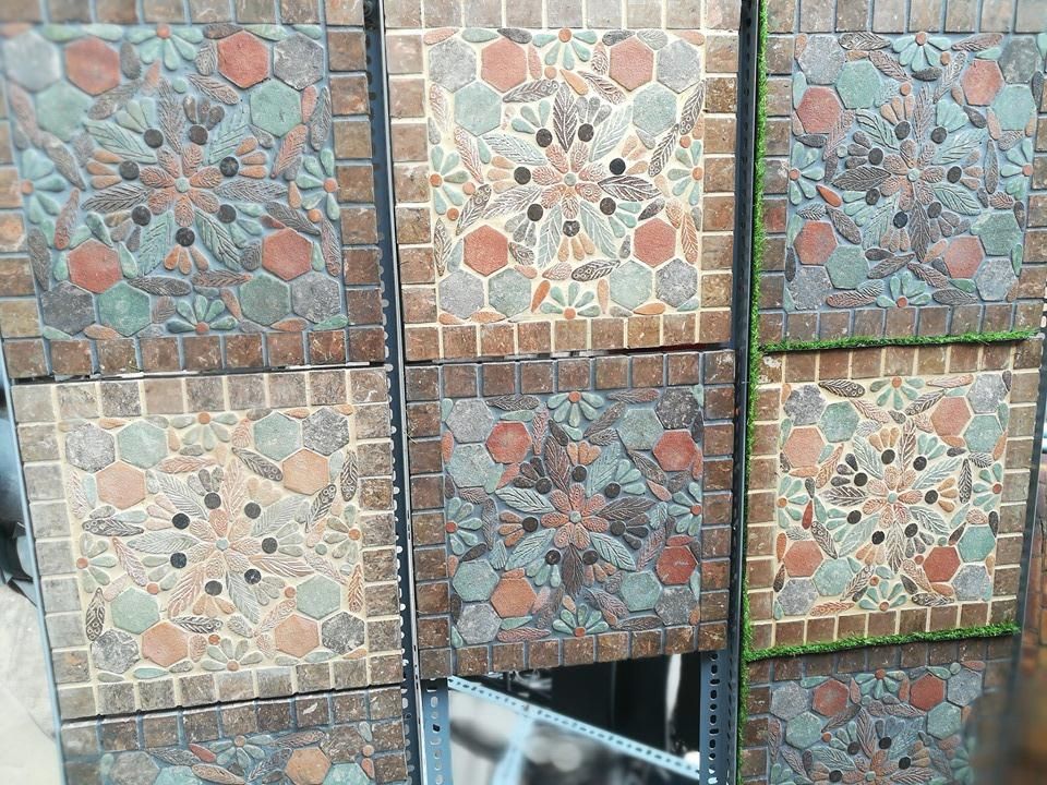 Mosaic cổ điển, mặt gạch vuông, R 40cm