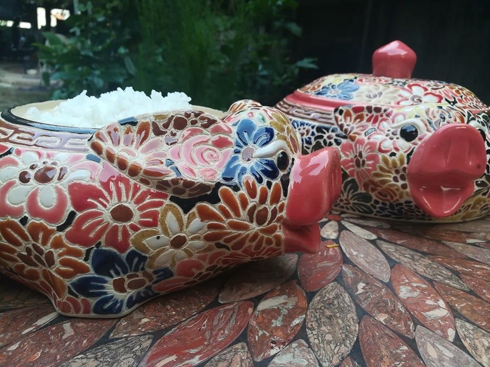 Heo cơm bách hoa, size nhỏ, 10 x 24 x 20cm