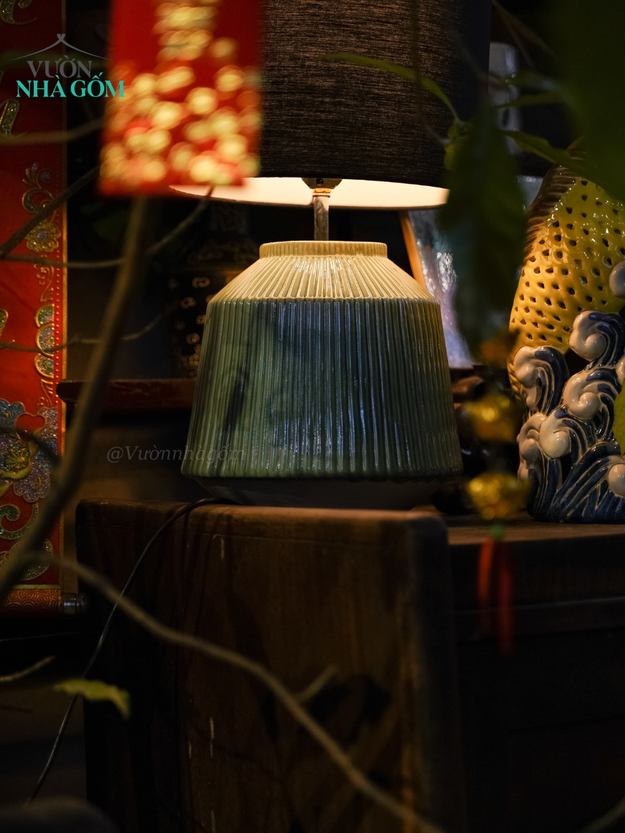 Đèn gốm trang trí, H45 cm