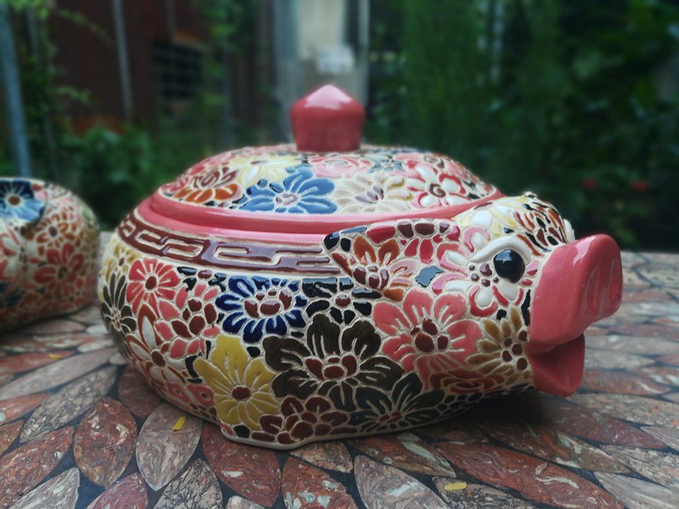 Heo cơm bách hoa, size nhỏ, 10 x 24 x 20cm