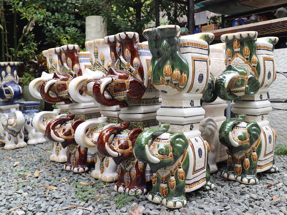 Đôn voi lớn, xanh dương, C43 x R50cm
