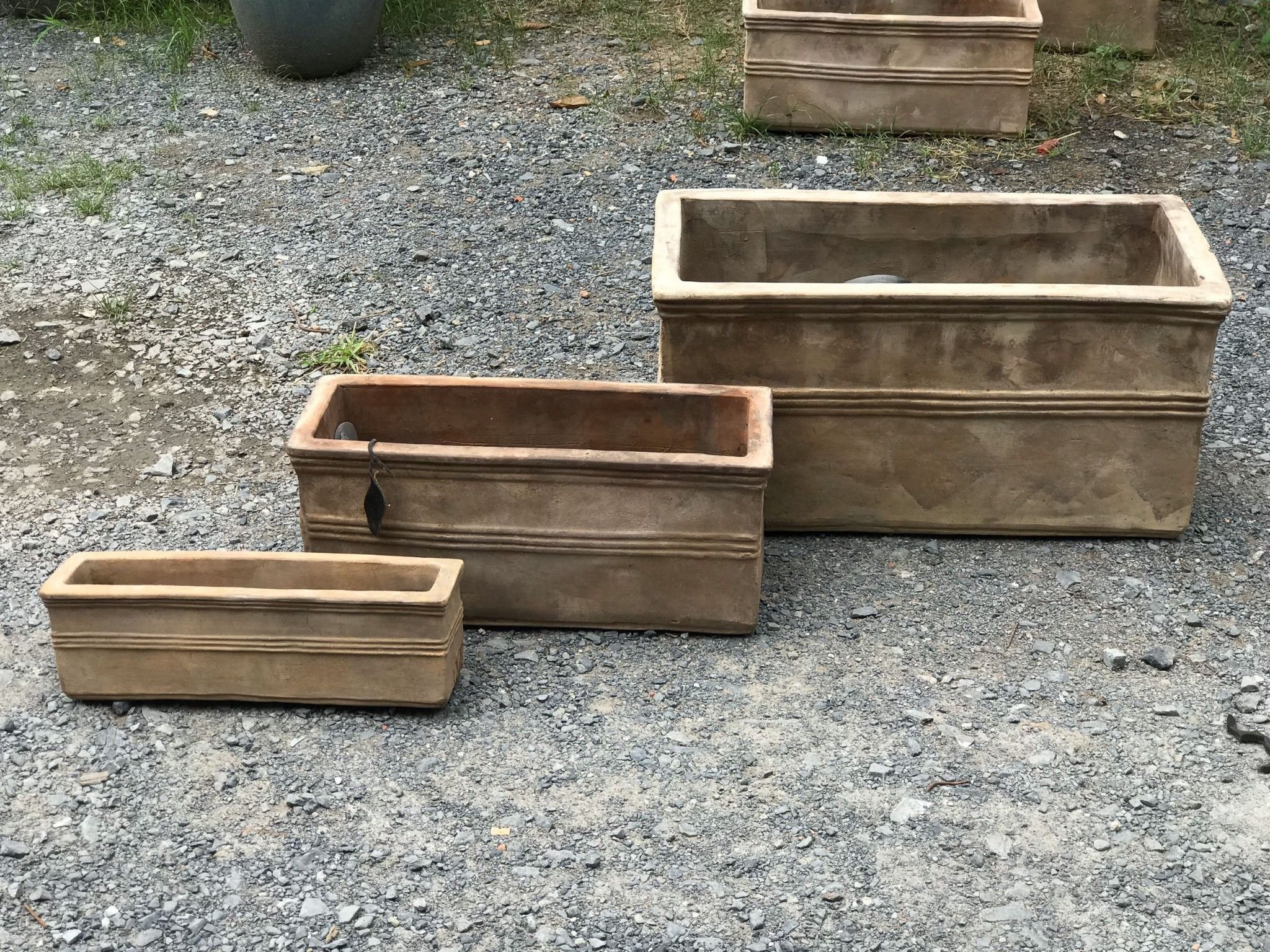 Chậu chữ nhật giả cỗ nhỏ, 50x14x14 cm