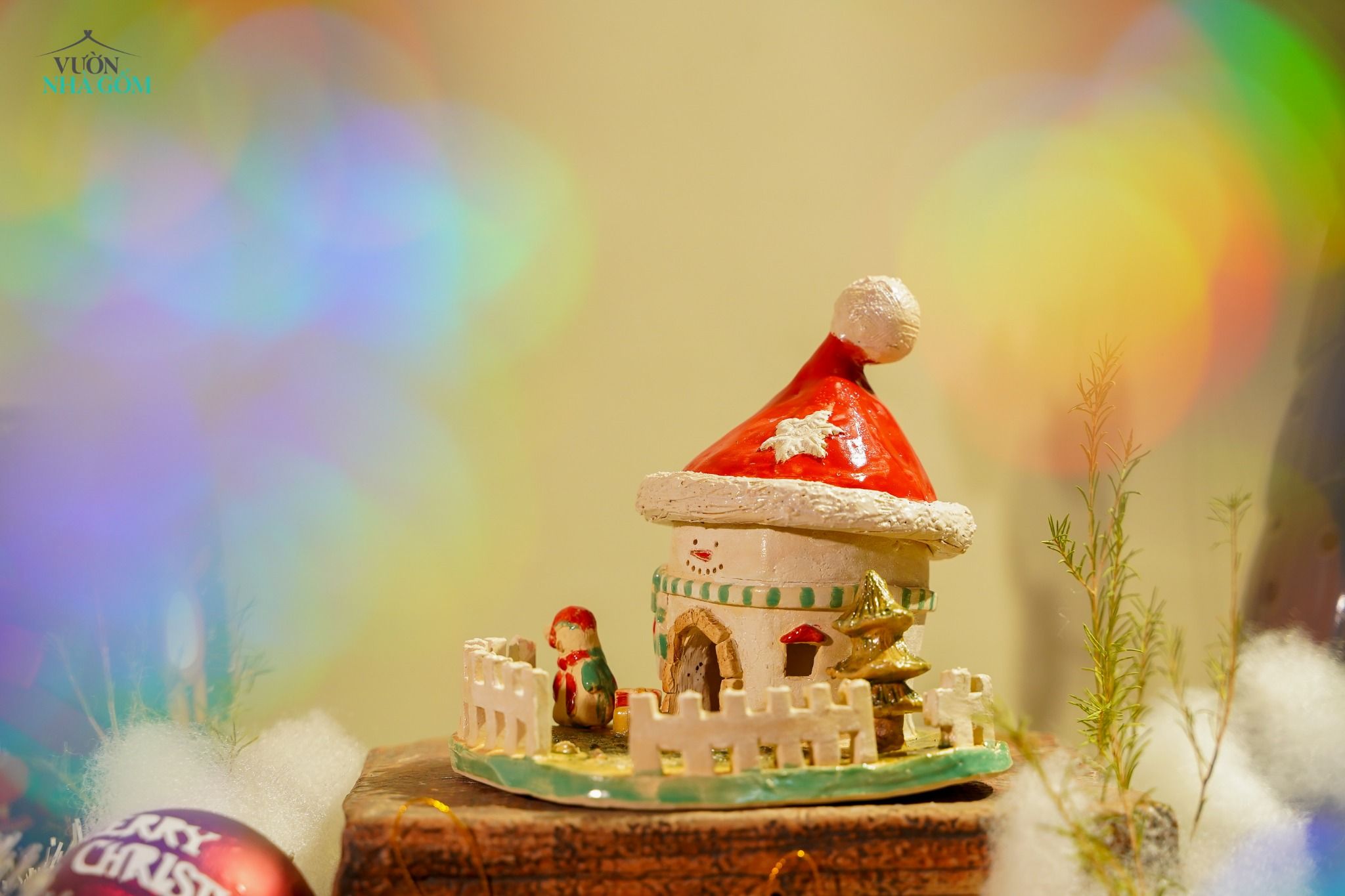 Nhà gốm Noel được thực hiện thủ công tại Vườn Nhà Gốm, H20 - H30cm