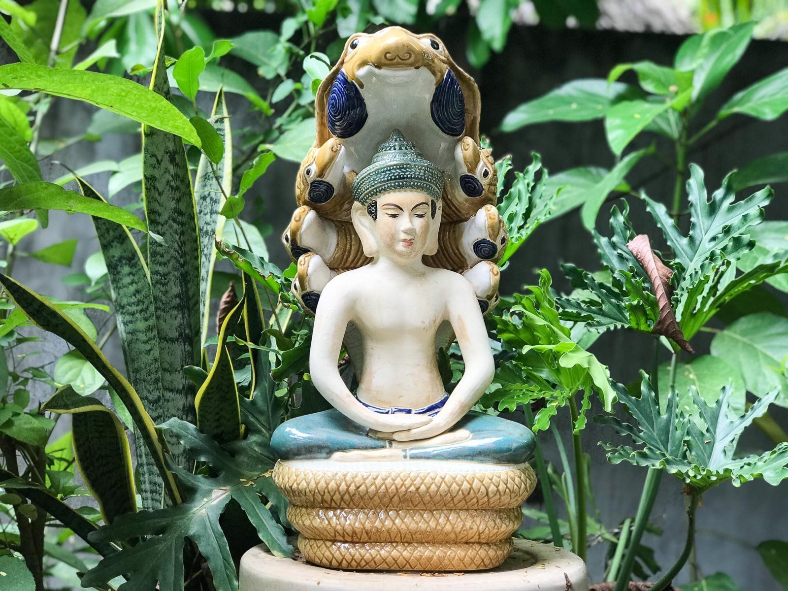 Tượng Phật Naga, gốm thủ công mỹ nghệ Nam Bộ, R28xC50 cm