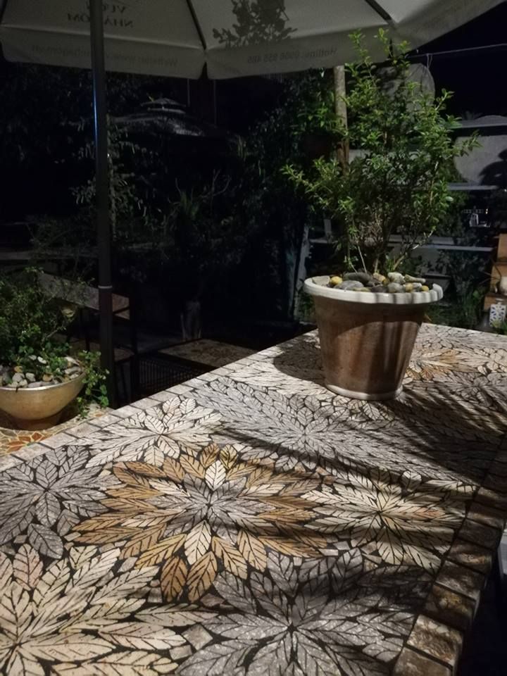Mosaic cổ điển, bàn gốm chữ nhật, 60 x 160cm- 0822t160