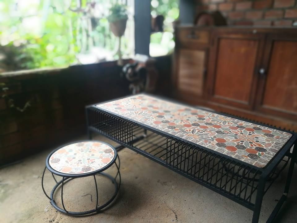 Mosaic cổ điển, bàn gốm sofa, 60 x 120cm