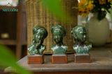  Tượng Cô Gái Ba Miền, Gốm Thủ Biên, tượng gốm trang trí, làm quà tặng giao lưu văn hóa, C10 cm 